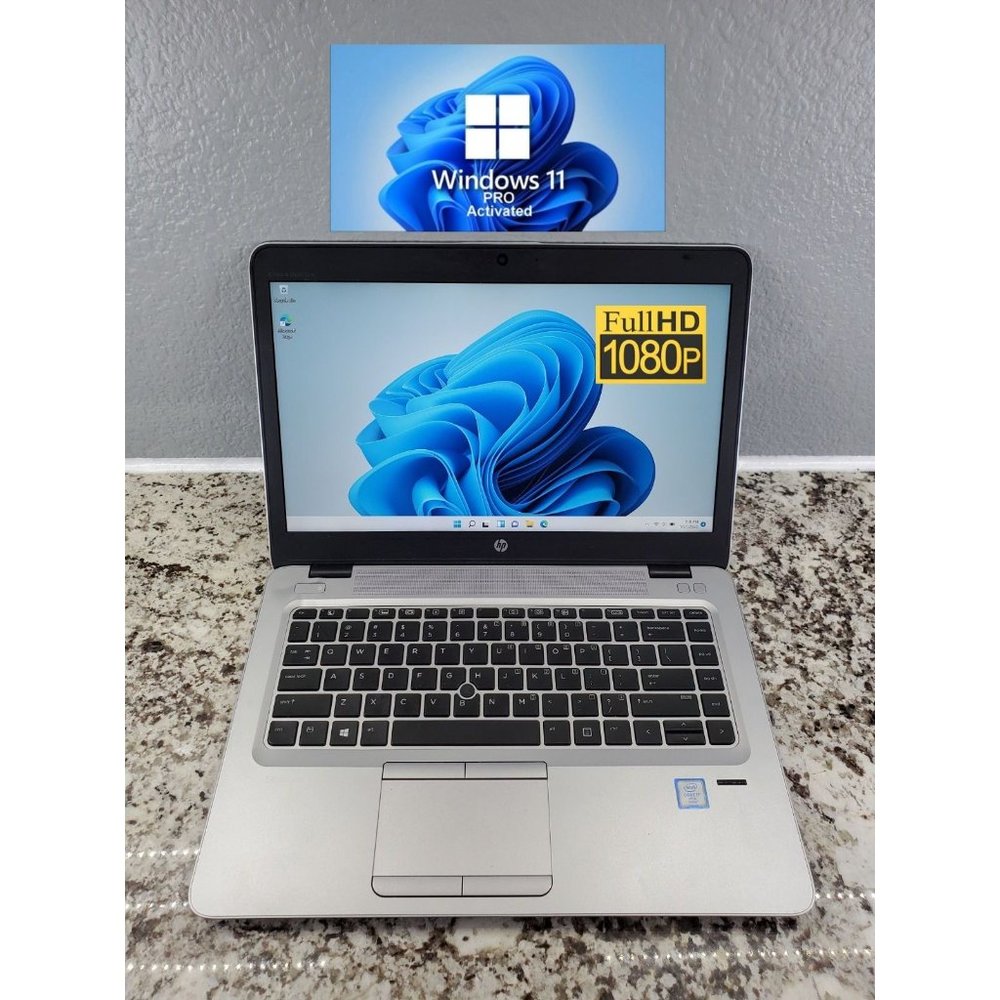 HP EliteBook 14" Laptop i7-6600U 8GB DDR4 120GB SSD Windows 11 Pro Camera Office